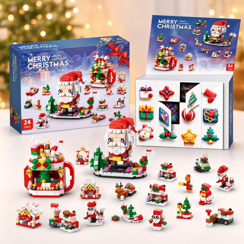 12-Day Christmas Brick Advent Calendar, 14 Builds, 6 in 1, 8 Styles