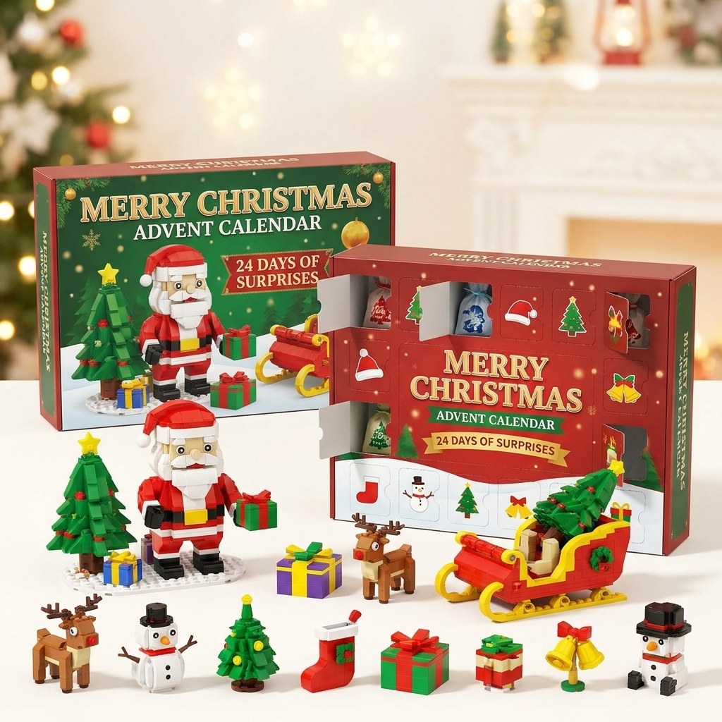 12-Day Christmas Brick Advent Calendar, 14 Builds, 6 in 1, 8 Styles