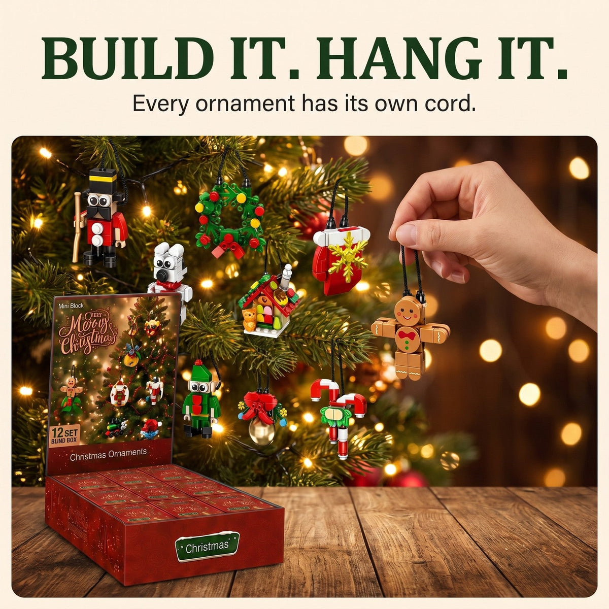 12-Day Christmas Ornament Countdown, Mini Brick Blind Boxes