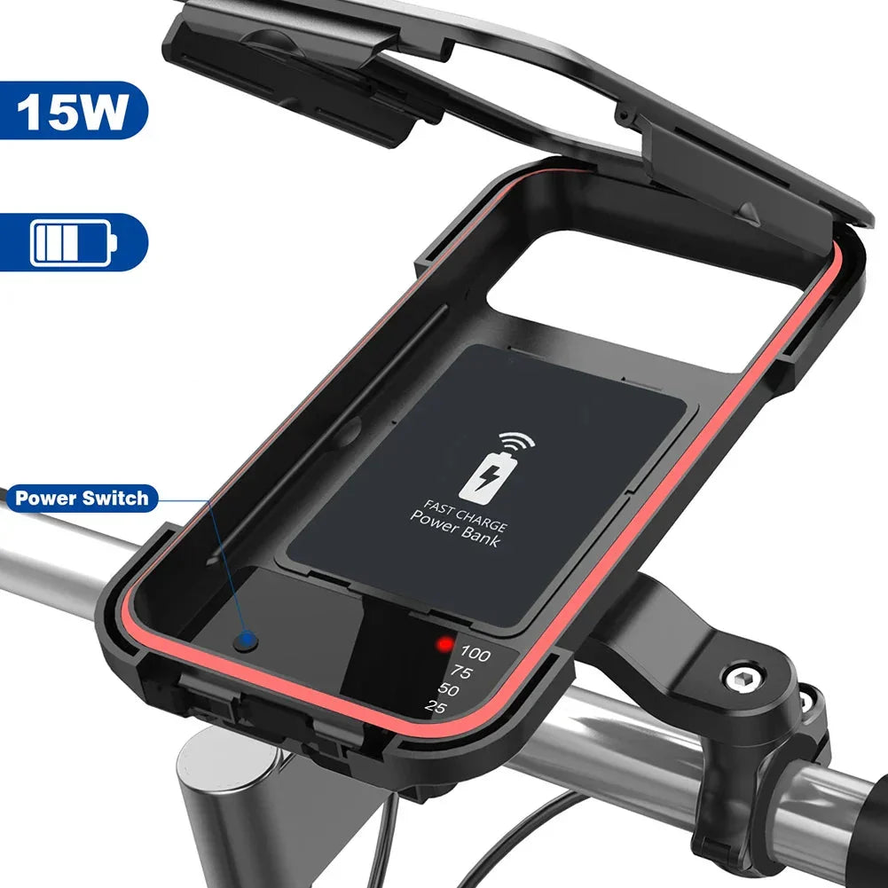 15W Power Bank Waterproof Bicycle Handlebar Mount