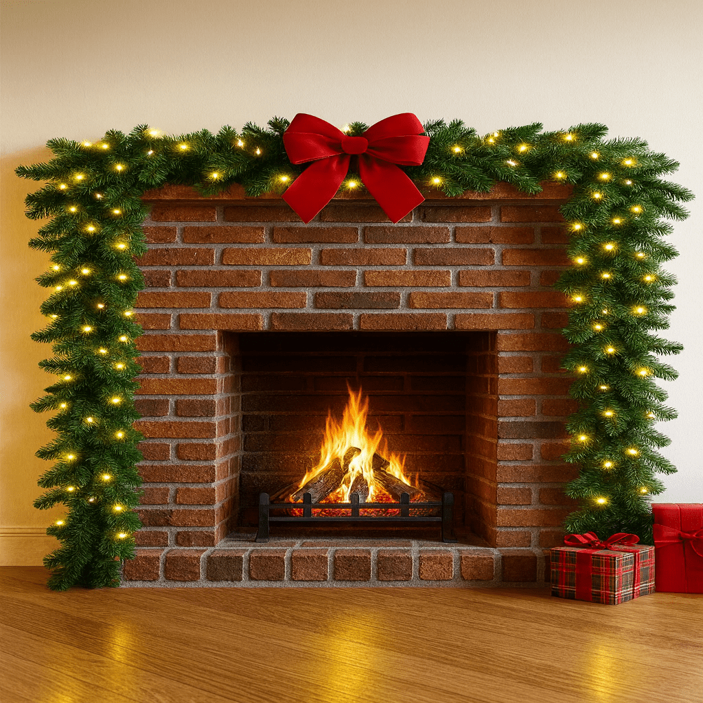 2.7m LED Garland with Warm White Lights