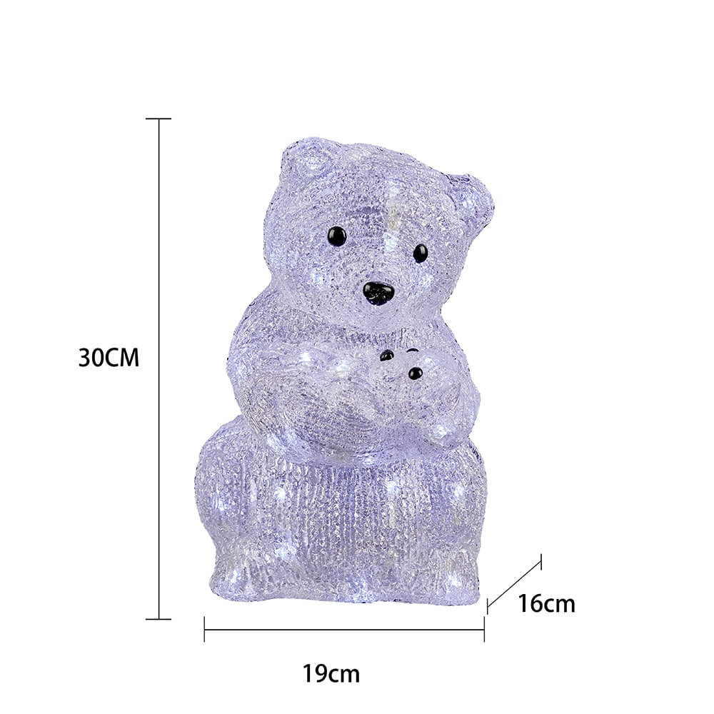 20 Cm Acrylic Bear with LED Lights