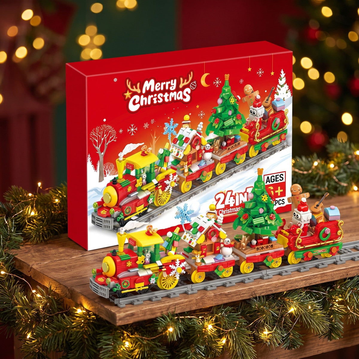 24-in-1 Christmas Train Brick Advent Calendar, 872 Pieces