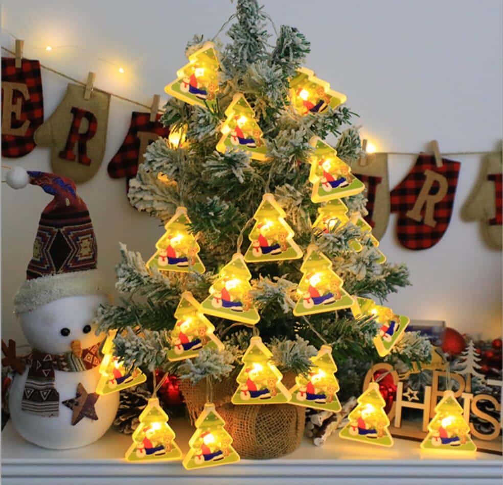 2m LED String Lights with Christmas Tree and Santa Claus (10 pcs)
