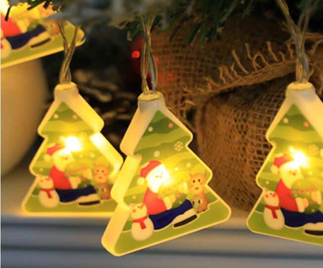 2m LED String Lights with Christmas Tree and Santa Claus (10 pcs)