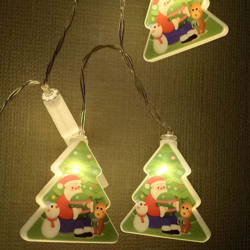 2m LED String Lights with Christmas Tree and Santa Claus (10 pcs)