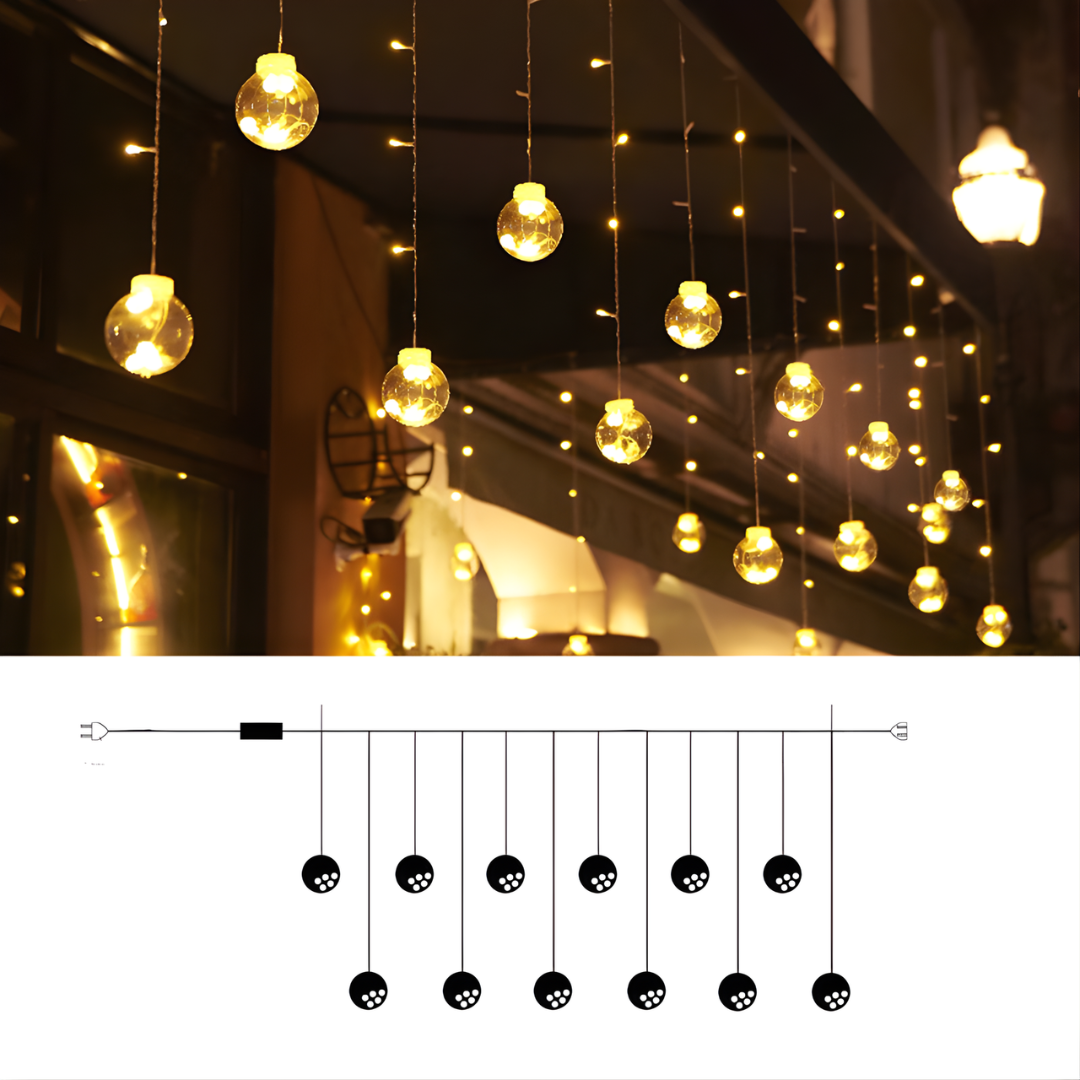 3.0m Wishing Ball Decorative LED String Lights, Perfect for Christmas & Holidays