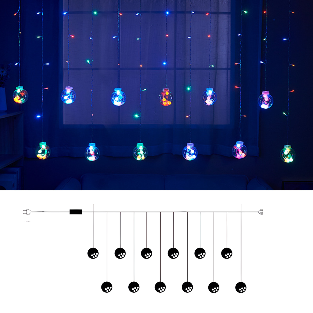 3.0m Wishing Ball Decorative LED String Lights, Perfect for Christmas & Holidays
