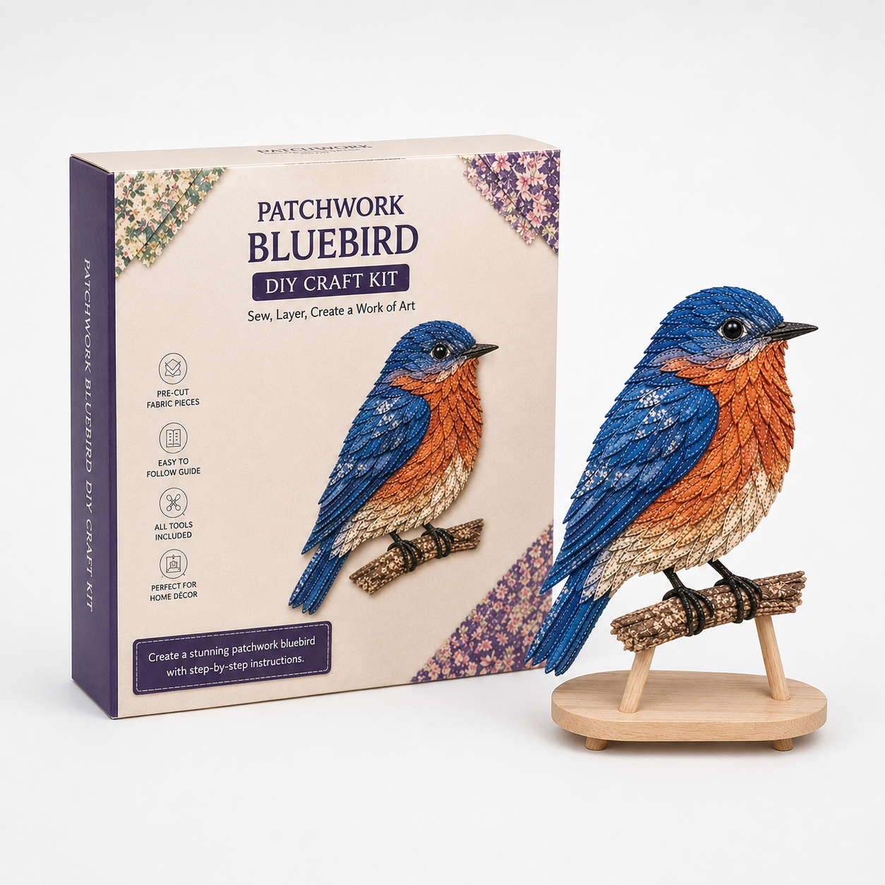 3D Fabric Patchwork Hummingbird Craft Kit