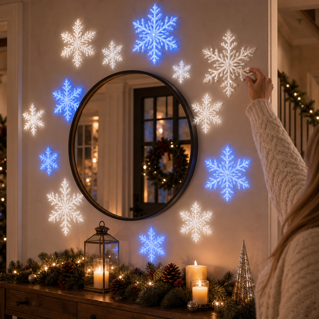3D Glow-in-the-Dark Snowflake Wall Stickers