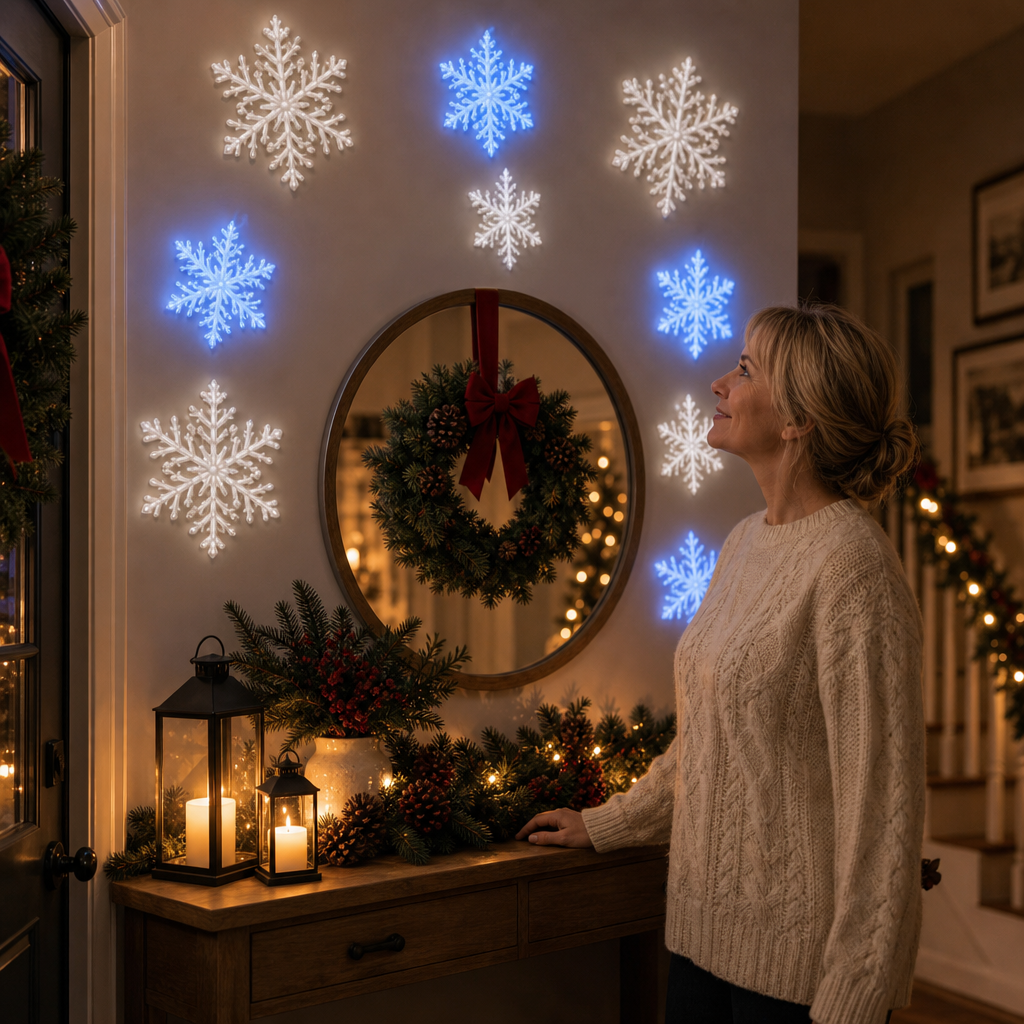 3D Glow-in-the-Dark Snowflake Wall Stickers