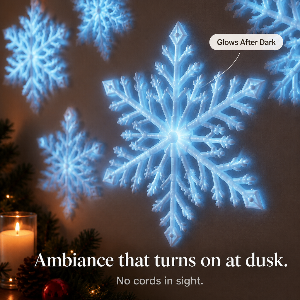 3D Glow-in-the-Dark Snowflake Wall Stickers