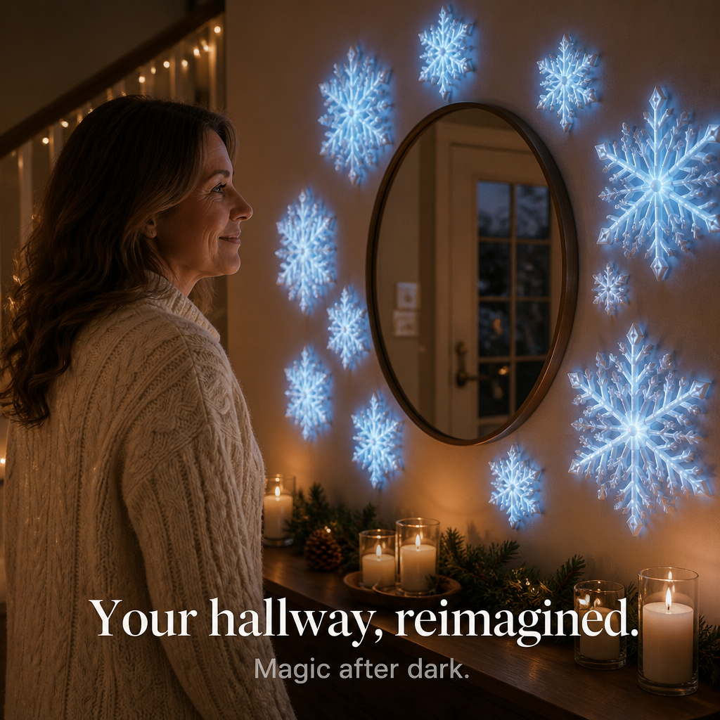 3D Glow-in-the-Dark Snowflake Wall Stickers