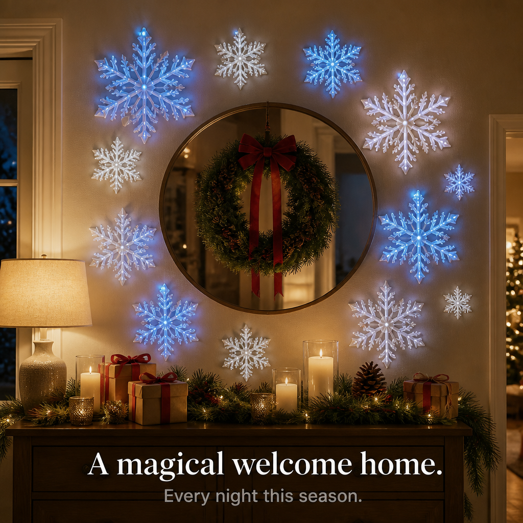 3D Glow-in-the-Dark Snowflake Wall Stickers