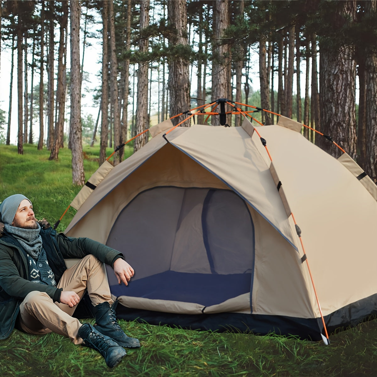 4-Person Pop-Up Tent with UV Protection – Instant Setup Camping Shelter