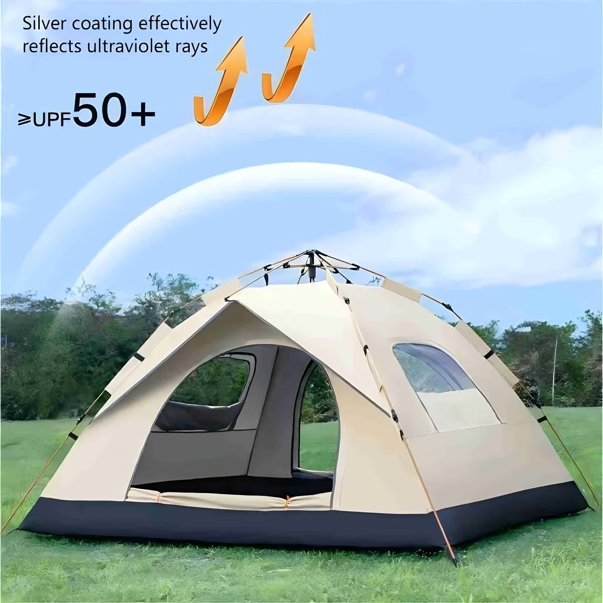 4-Person Pop-Up Tent with UV Protection – Instant Setup Camping Shelter
