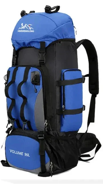 90L Water-Resistant Camping and Hiking Backpack