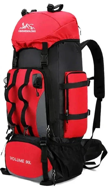 90L Water-Resistant Camping and Hiking Backpack