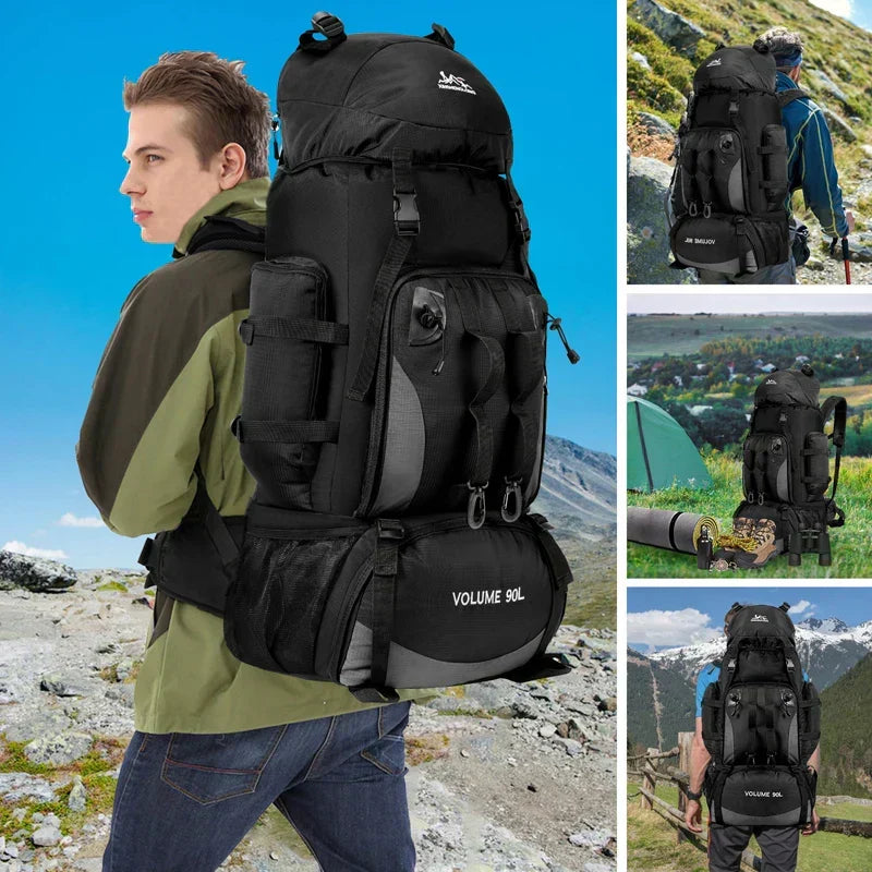 90L Water-Resistant Camping and Hiking Backpack