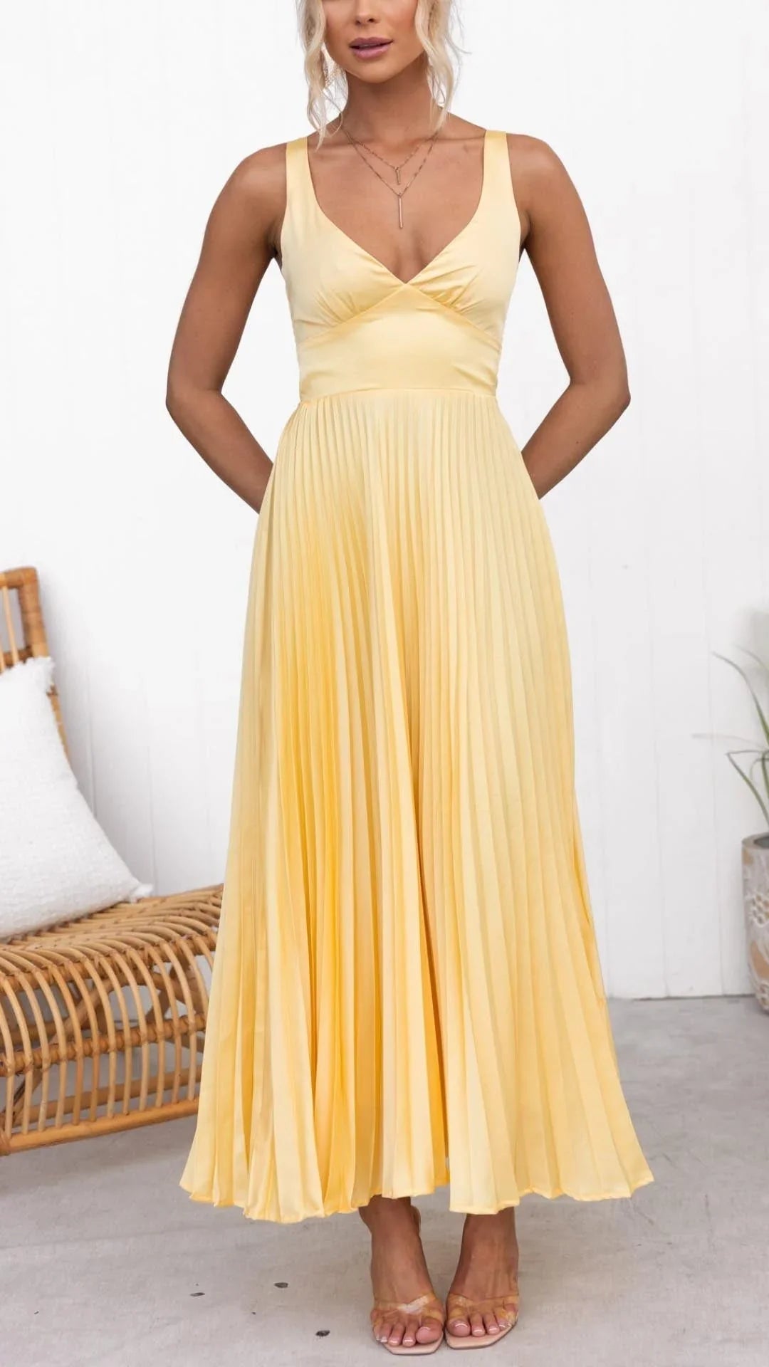 Image of Abigail | Women's Sleeveless A-Line Maxi Dress