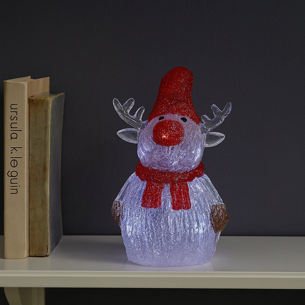 Acrylic Reindeer with LED Light - Height 21 cm