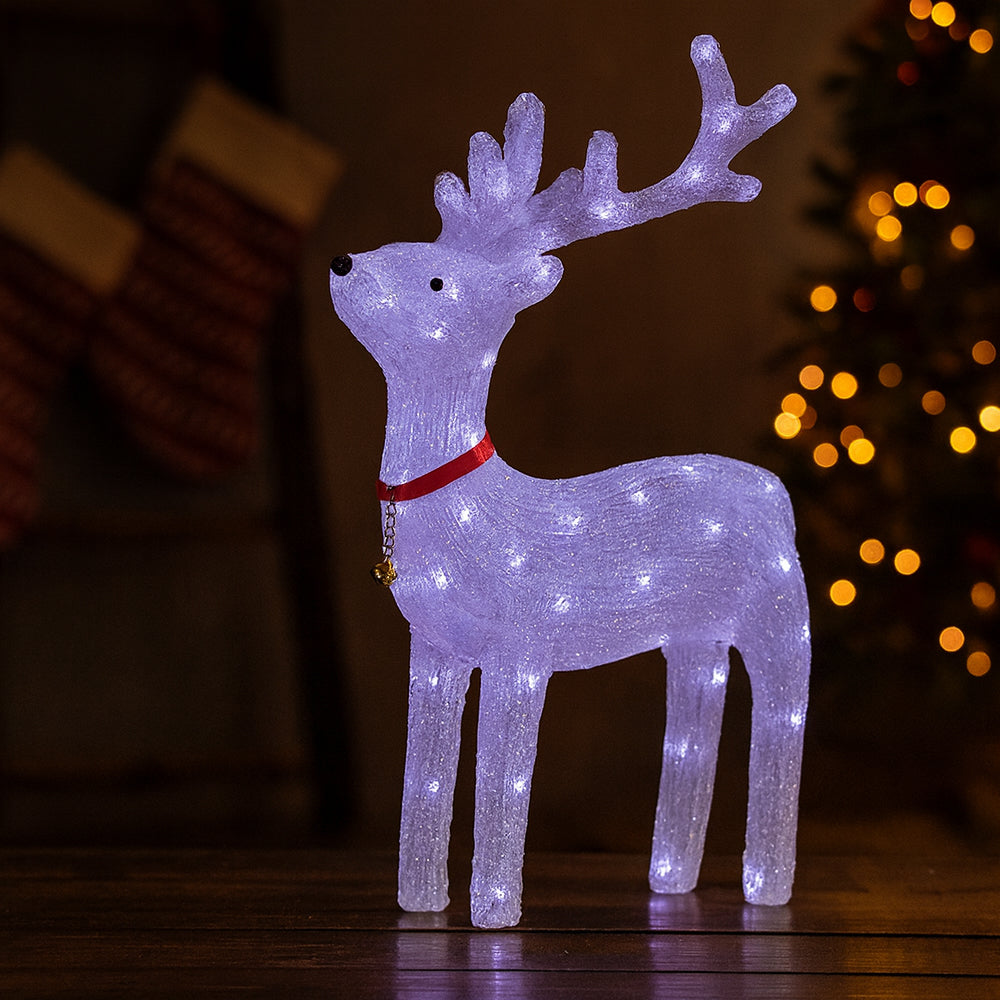 Acrylic Reindeer with LED Lights - Height 40 cm