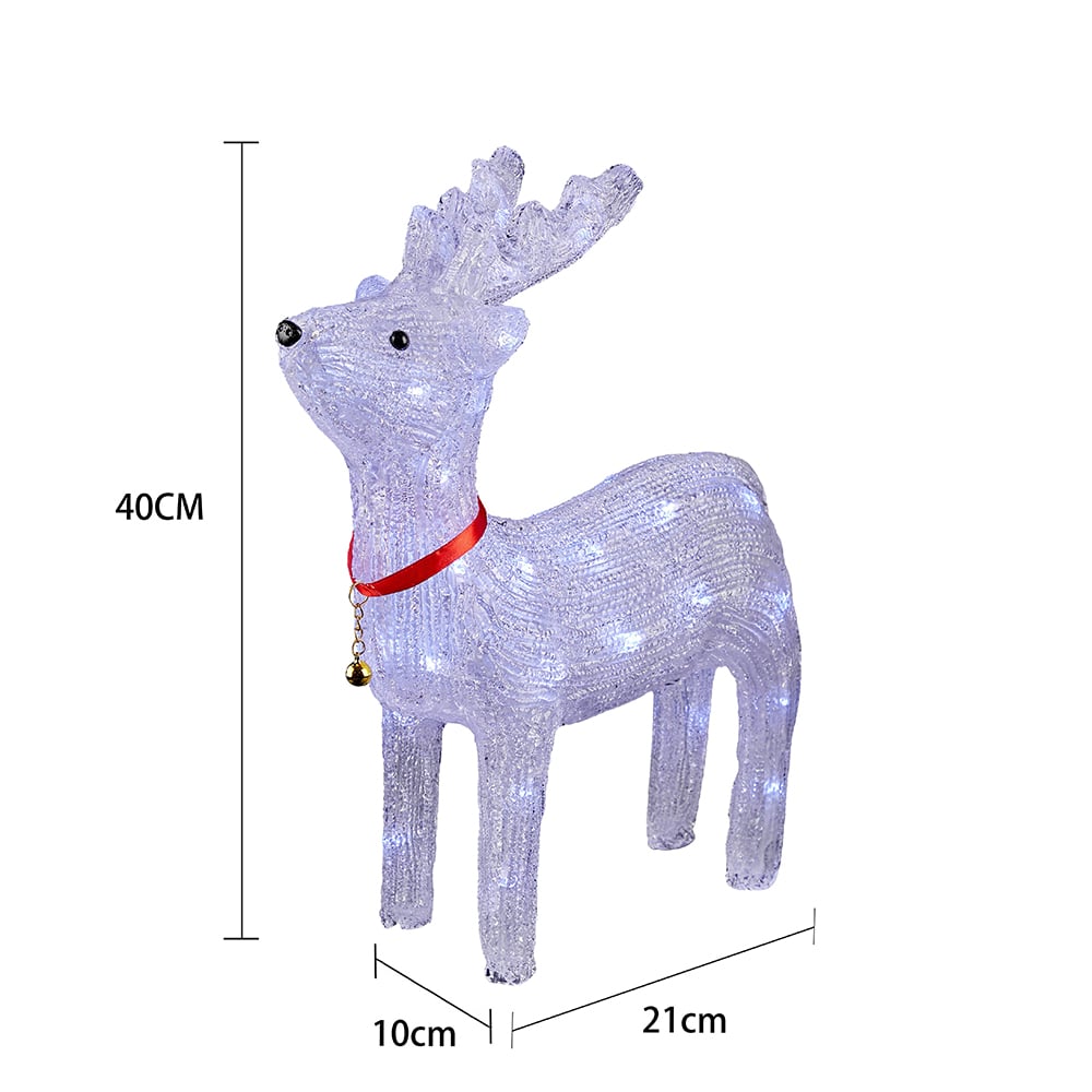 Acrylic Reindeer with LED Lights - Height 40 cm