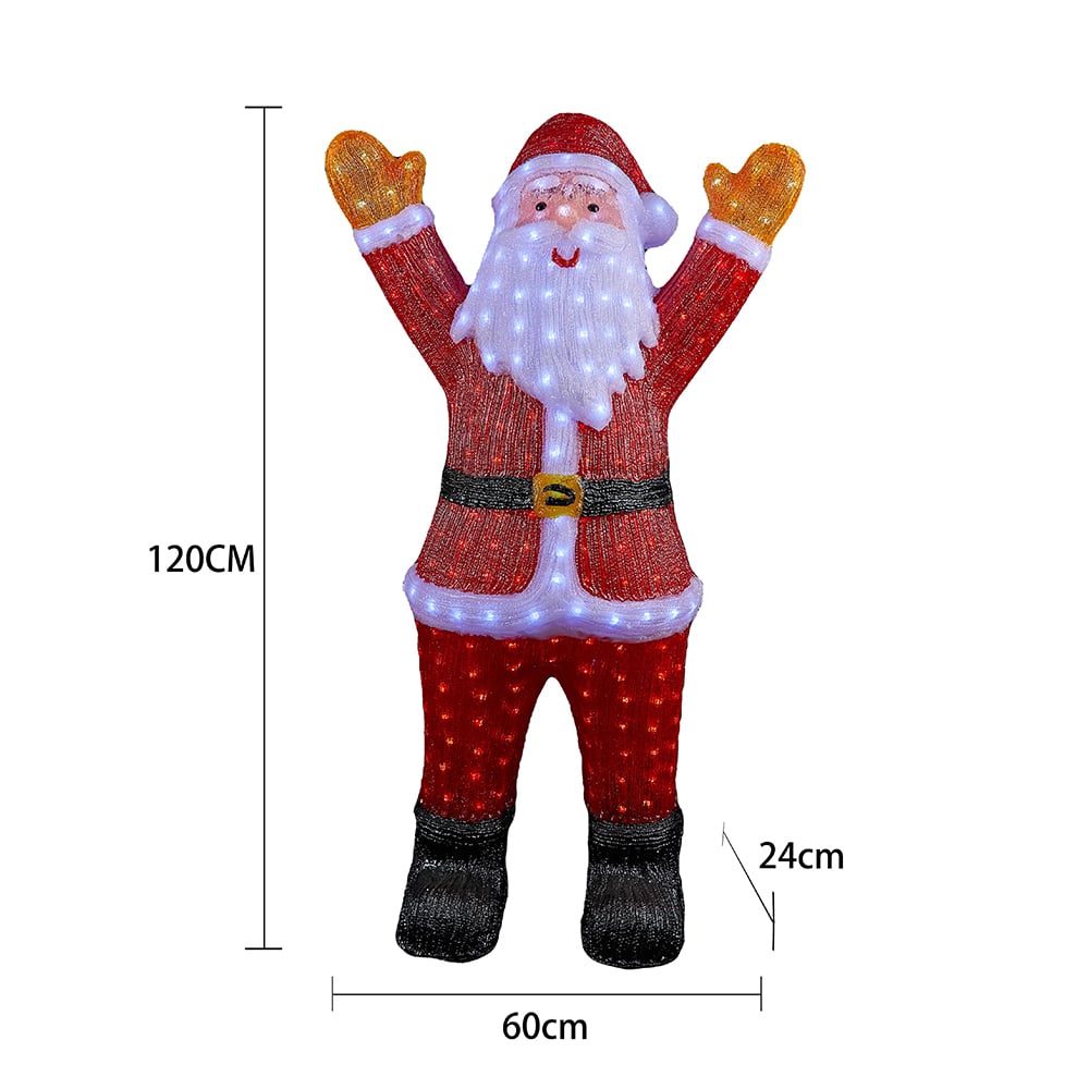 Acrylic Santa Claus – 120 cm High with LED Lighting