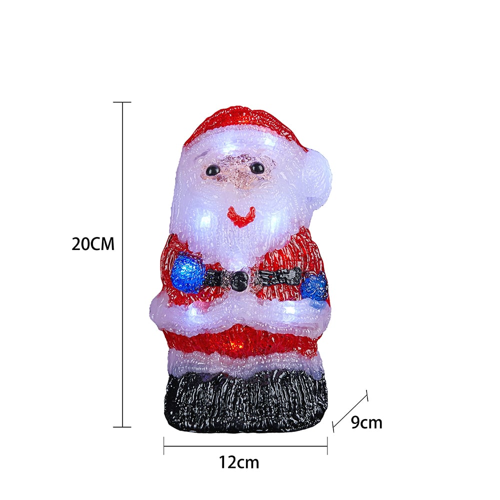Acrylic Santa Claus with LED Lights - 20 cm