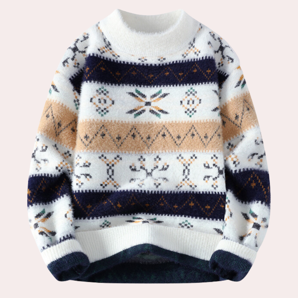 Image of Adam | Men's Patterned Crewneck Sweater