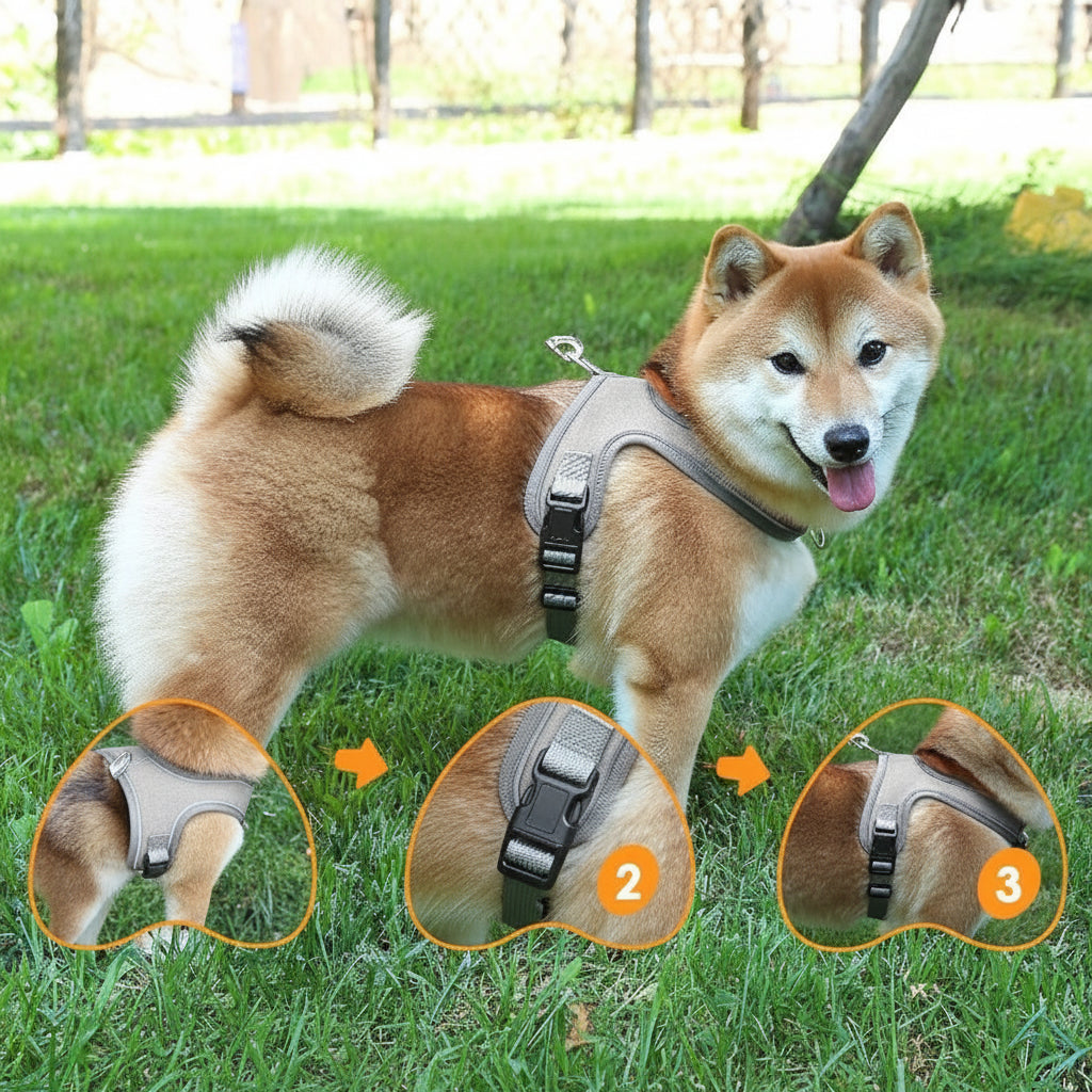 Adjustable and Breathable Pet Harness and Leash Set