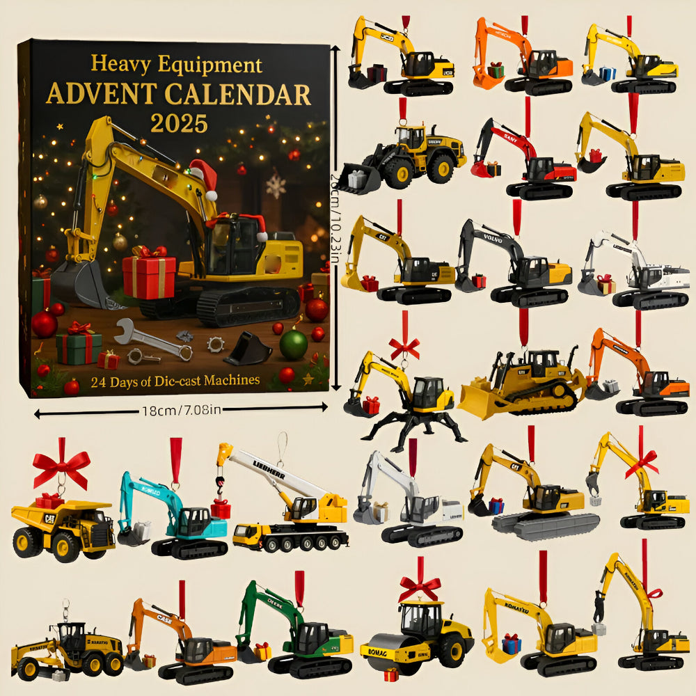 Advent Calendar with 24 Mini Die-Cast Construction Vehicles