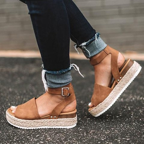 Image of Amanda | Women's Platform Ankle Strap Sandals