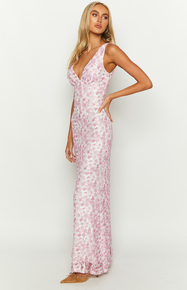 Image of Amanda | Women's V-Neck Floral Maxi Dress