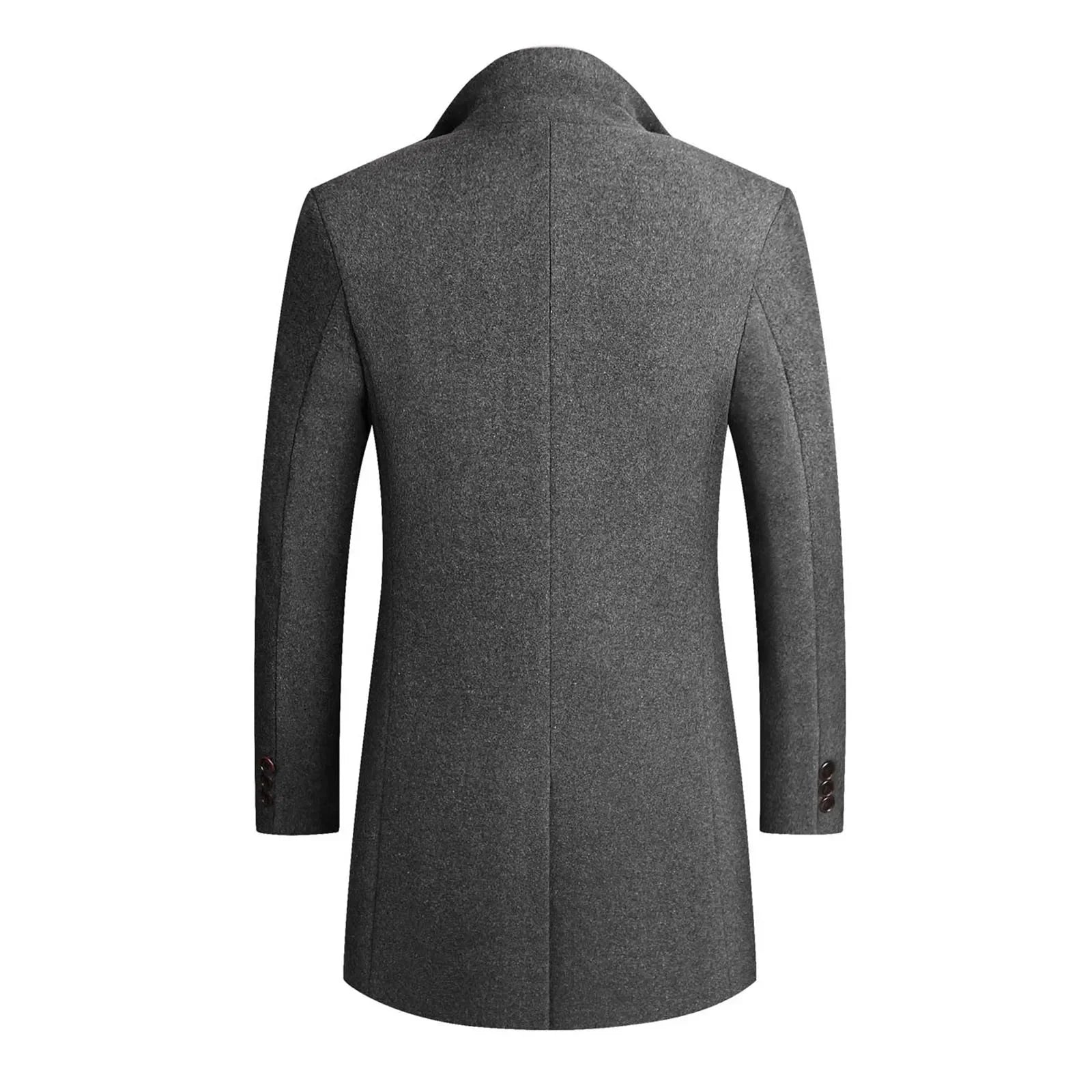 Image of Andrew | Men's Notched Lapel Mid-Length Overcoat
