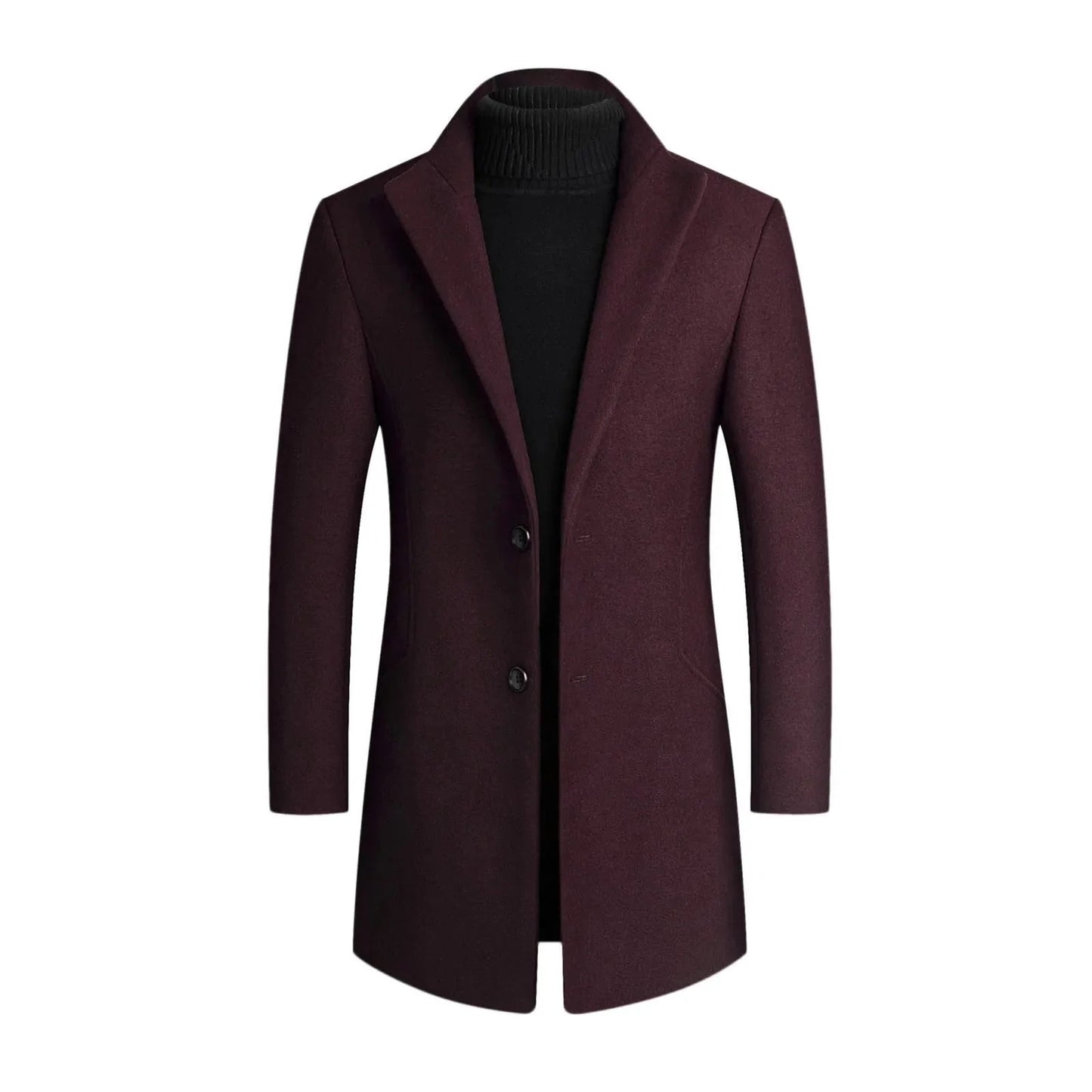 Image of Andrew | Men's Notched Lapel Mid-Length Overcoat