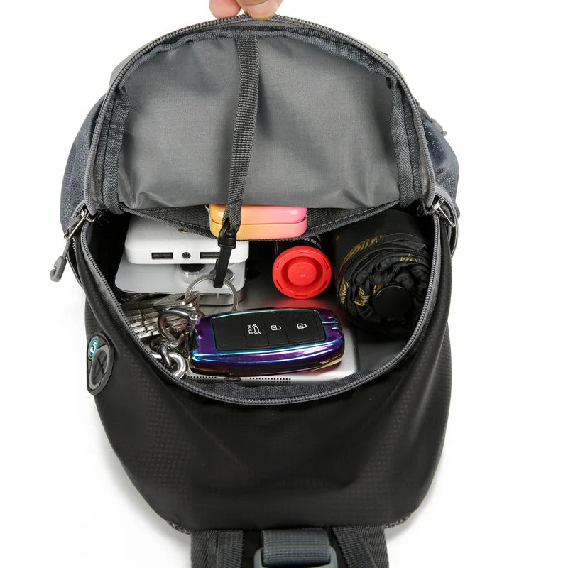 Anti-Theft Waterproof Multi-Pocket Shoulder Backpack – Lightweight Crossbody Travel Bag
