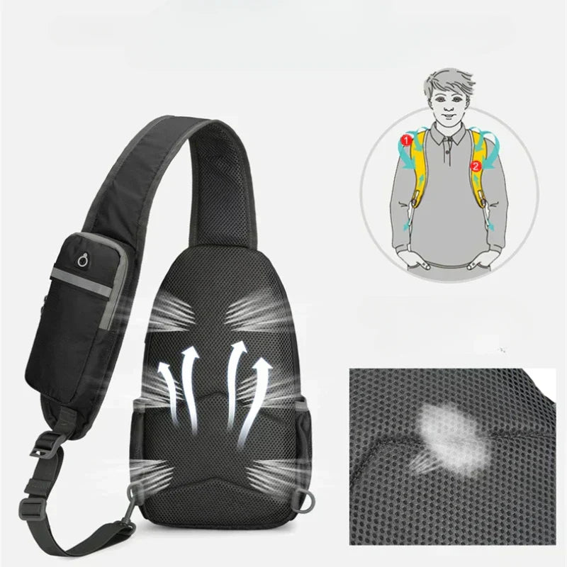 Anti-Theft Waterproof Multi-Pocket Shoulder Backpack – Lightweight Crossbody Travel Bag
