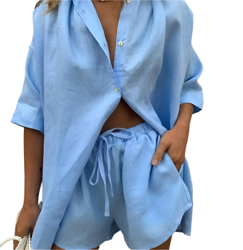 Image of Ariana | Women's Button-Down Shorts Set
