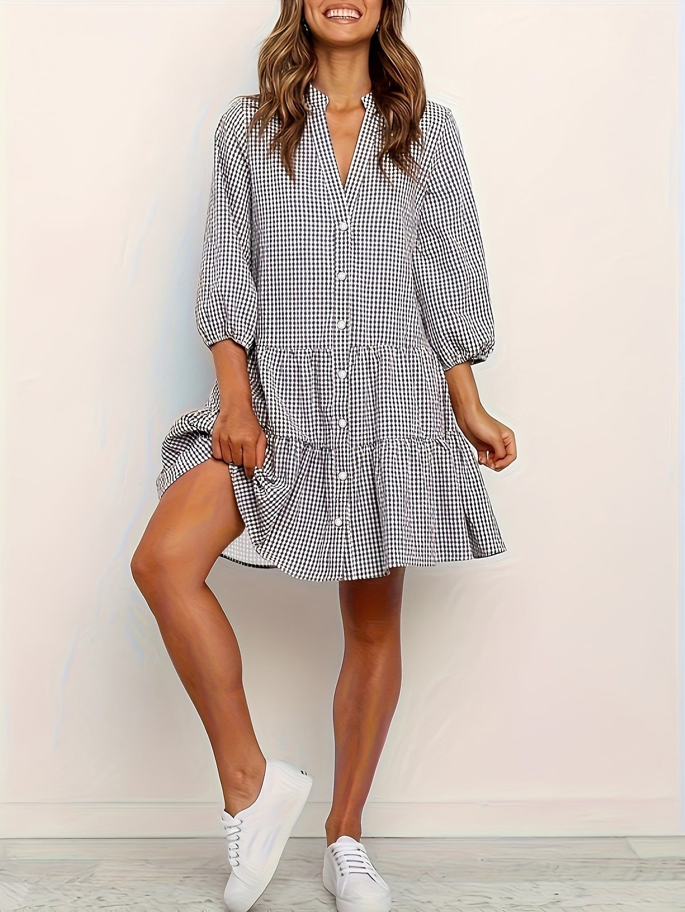 Image of Autumn | Women's Button-Down Mini Dress
