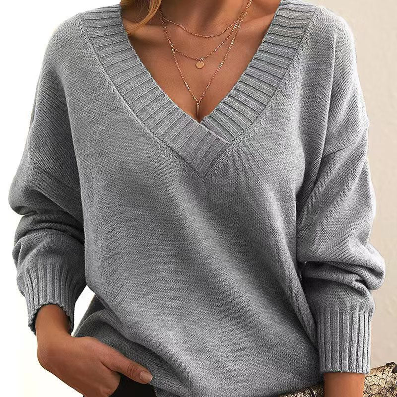 Image of Ava | Women's Relaxed Fit V-Neck Sweater