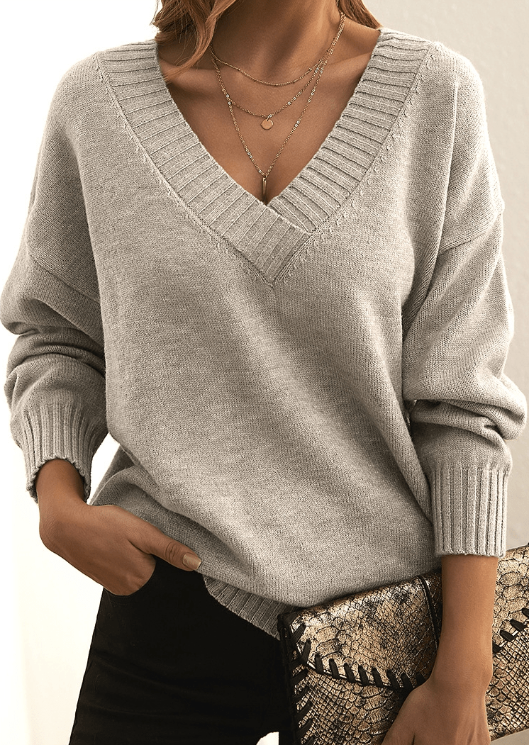 Image of Ava | Women's Relaxed Fit V-Neck Sweater
