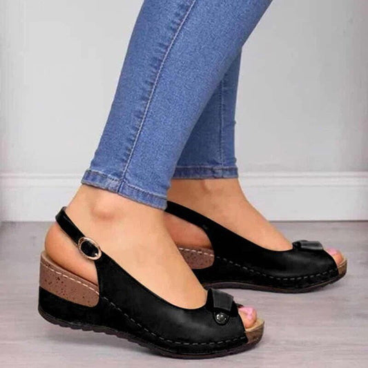 Image of Bailey | Women's Peep Toe Wedge Heel Sandals