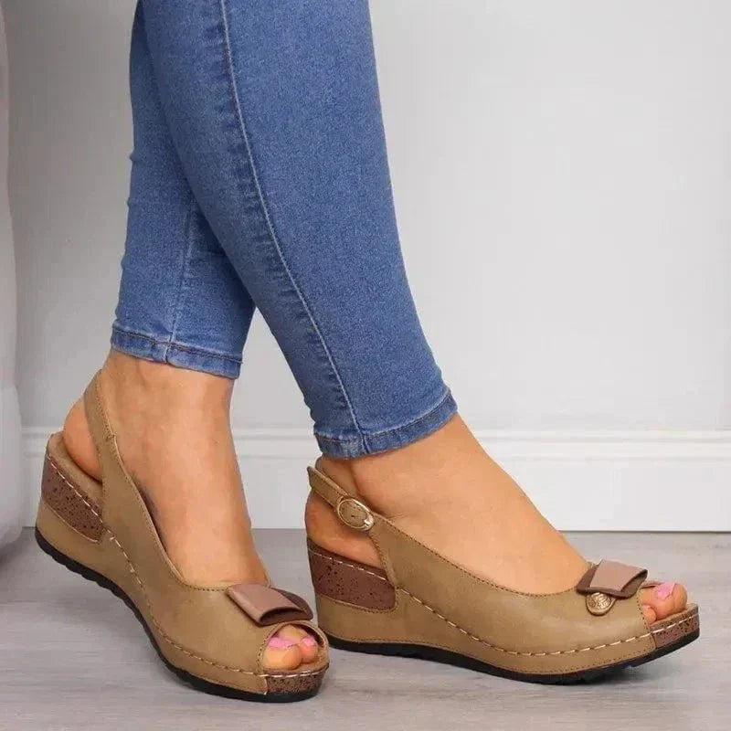Image of Bailey | Women's Peep Toe Wedge Heel Sandals