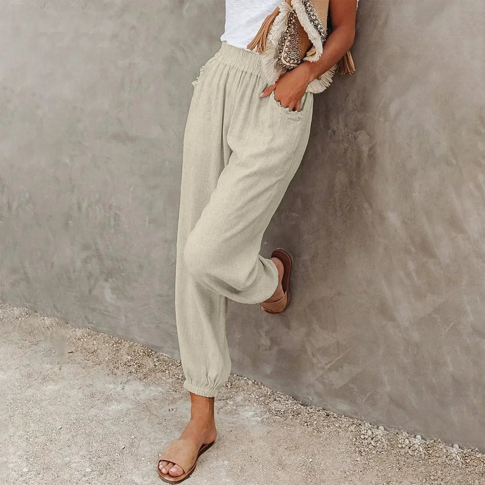 Image of Barbara | Women's Elastic Waist Jogger Pants