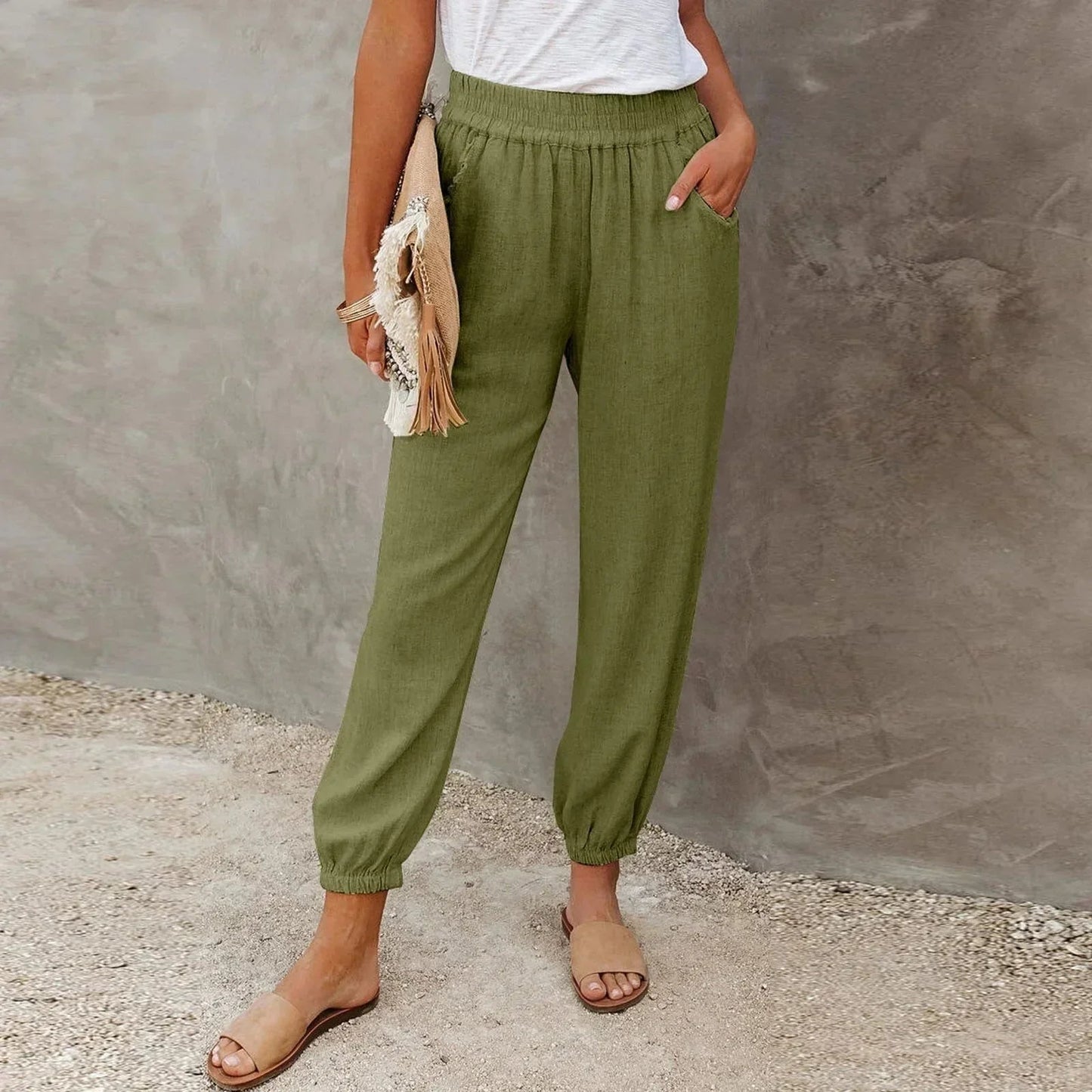Image of Barbara | Women's Elastic Waist Jogger Pants