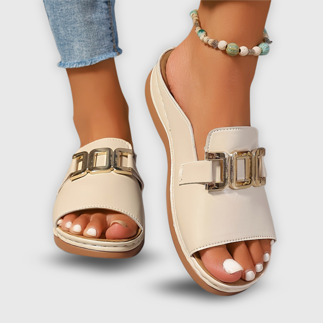 Image of Barbara | Women's Slip-On Flat Slide Sandals
