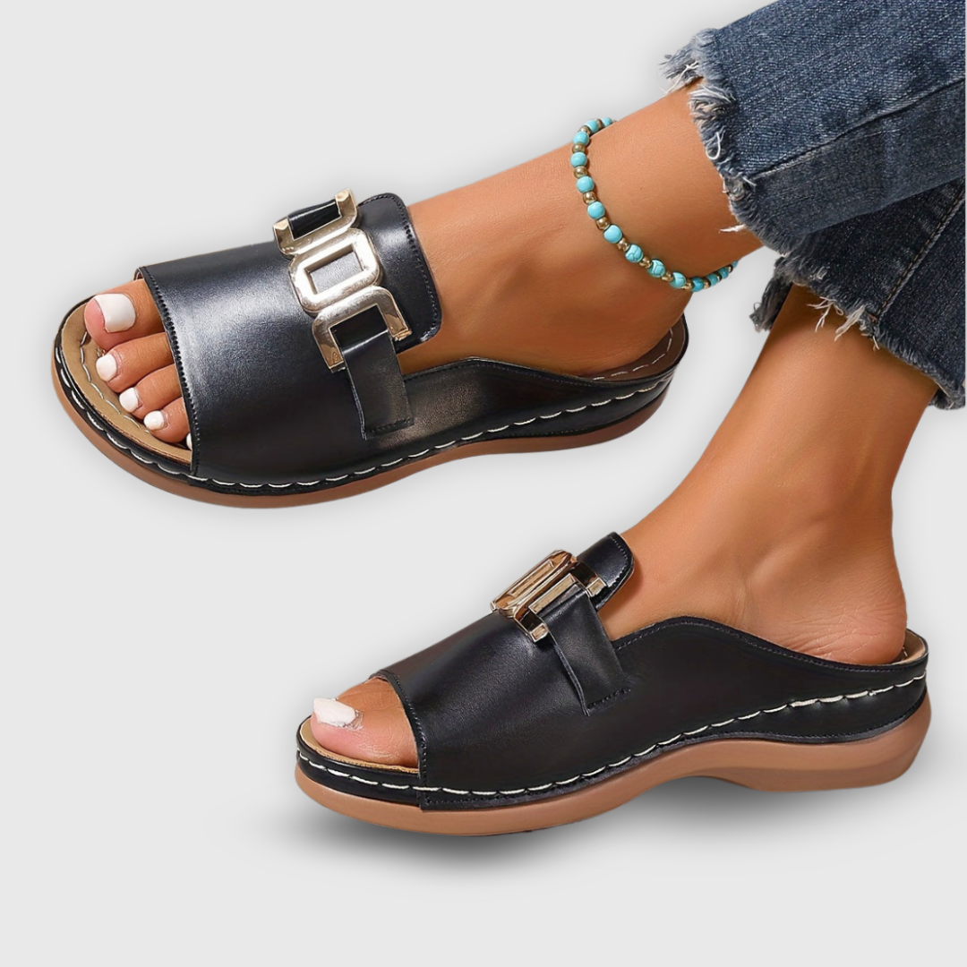 Image of Barbara | Women's Slip-On Flat Slide Sandals
