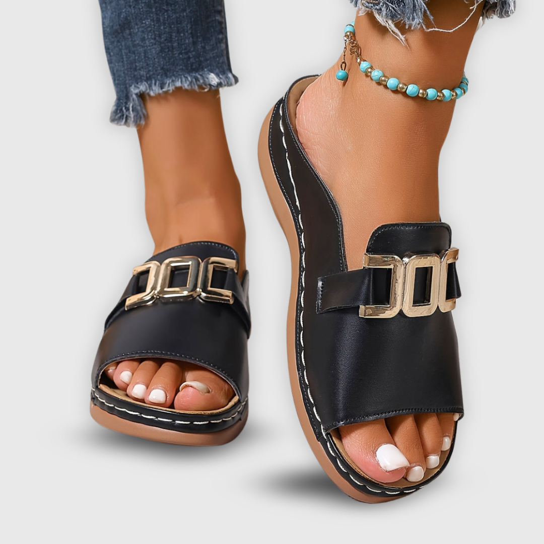 Image of Barbara | Women's Slip-On Flat Slide Sandals