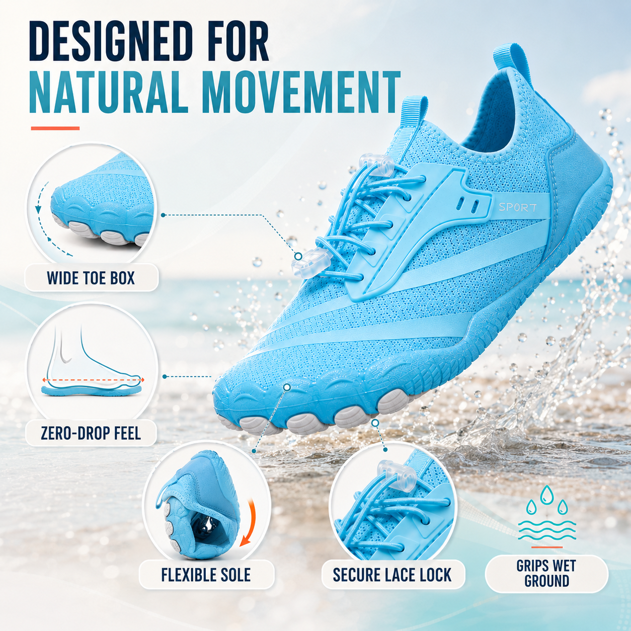 Barefoot Water Shoes | Quick-Dry Non-Slip Beach Shoes